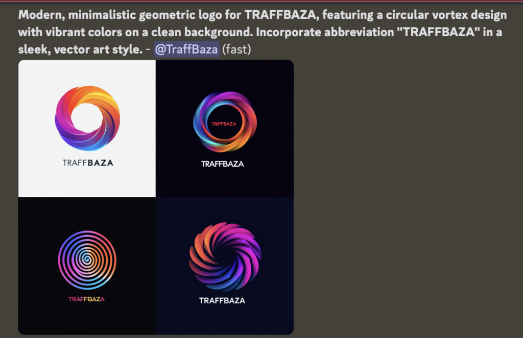 Modern, minimalistic geometric logo for TRAFFBAZA, featuring a circular vortex design with vibrant colors on a clean background. Incorporate abbreviation "TB" in a sleek, vector art style.